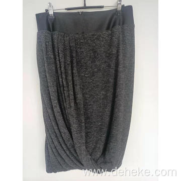 Women's knit pu decro skirt